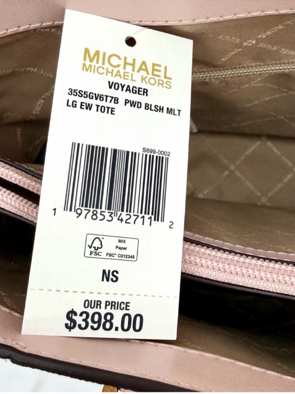 Michael Kors Voyager Tote Shoulder Bag and   Matching Wallet Powder Blush - Picture 14 of 15